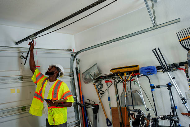 Professional Garage Door Panel Replacement technician working in Runaway Bay, TX